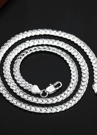 20-60 cm 5 mm colore argento marchio di lusso design nobile collana a catena per donna uomo moda gioielli di fidanzamento di nozze PlatiNum