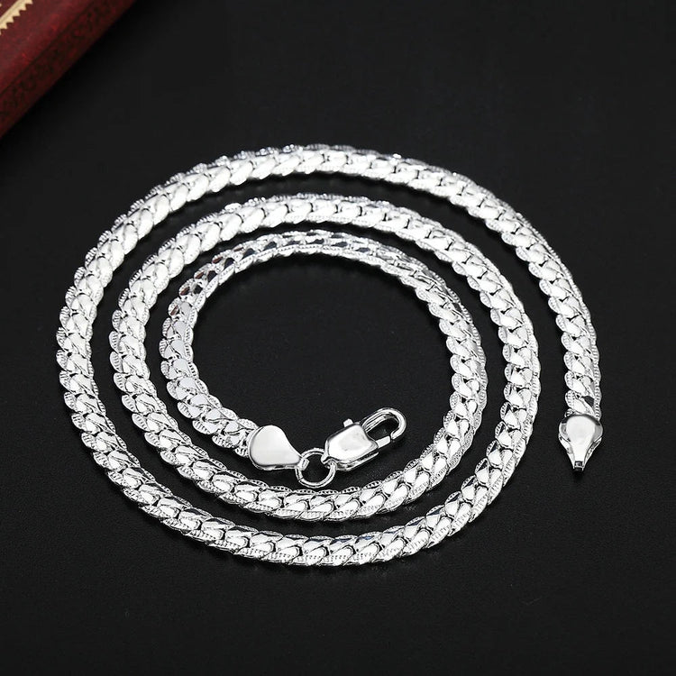 20-60 cm 5 mm colore argento marchio di lusso design nobile collana a catena per donna uomo moda gioielli di fidanzamento di nozze PlatiNum