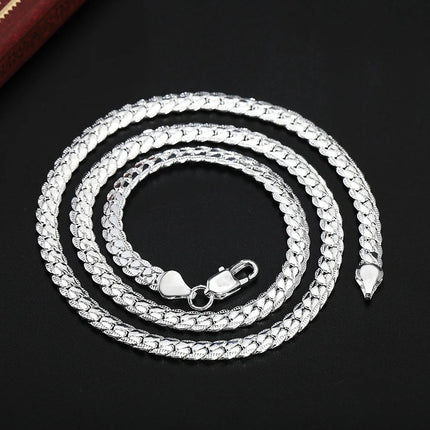 20-60 cm 5 mm colore argento marchio di lusso design nobile collana a catena per donna uomo moda gioielli di fidanzamento di nozze PlatiNum