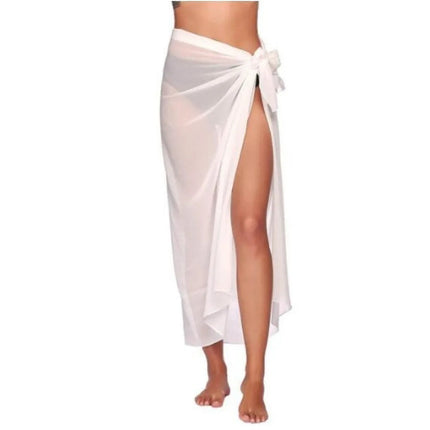 Sarong Lungo in Chiffon, Copricostume Trasparente da Spiaggia, Sciarpa Sexy per Bikini, Copricostume Unico per Donne in Vacanza platinumshop