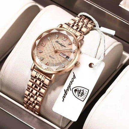 Orologio da donna POEDAGAR di alta qualità, in acciaio inossidabile, raffinato orologio da polso a bracciale, impermeabile, luminoso, elegante, orologio da donna, Reloj platinumshop