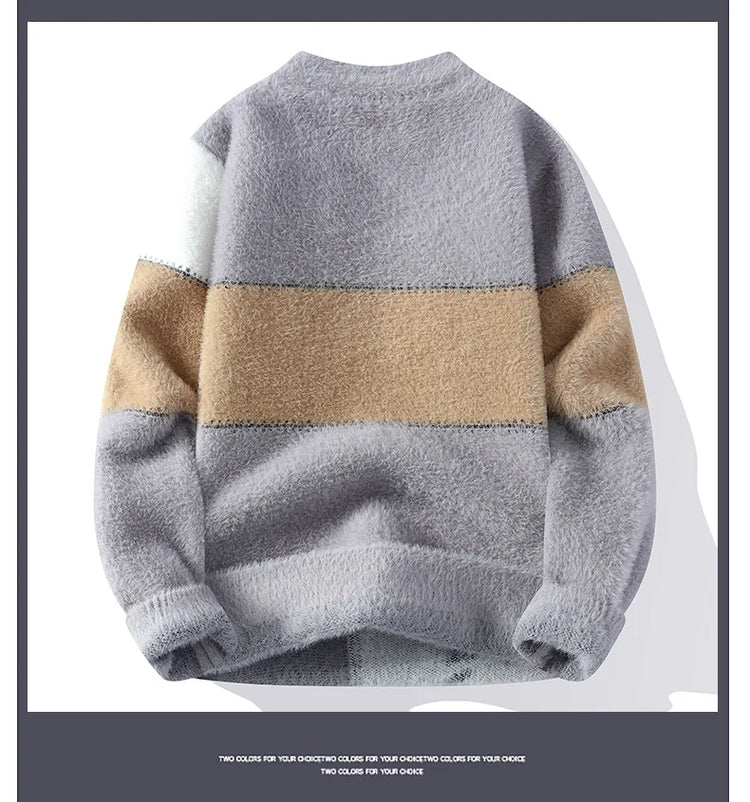 2024 winter new style men's sweater knitted long sleeve Warm Men Fashion Sweaters Thicken Warm wool pullovers Sweater male