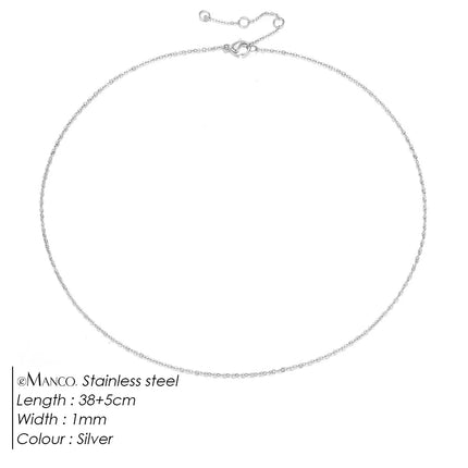 eManco Fine Chain Necklace Stainless Steel Gold Color Pendants Short Long Statement Women  Colar Gift Stainless Steel Jewelry PlatiNum