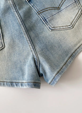 SINGREINY Pantaloncini in denim sfumato da donna, di alta qualità, estetici, casual, comodi, stile americano retrò, basici, da spiaggia