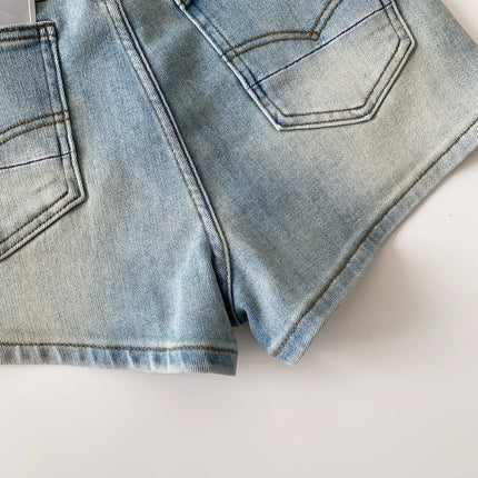 SINGREINY Women's Gradient Denim Shorts, High Quality, Aesthetic, Casual, Comfortable, American Retro Style, Basic, Beach