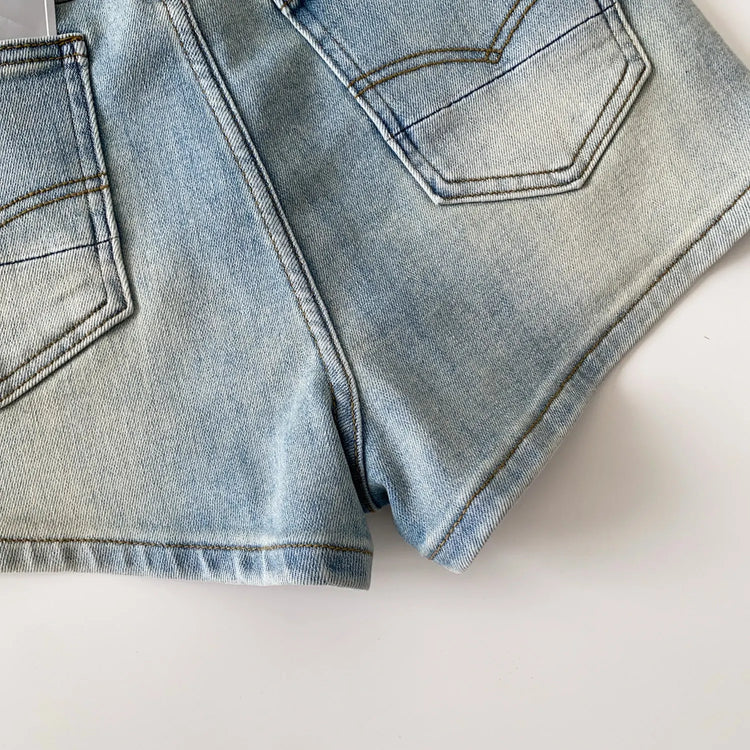 SINGREINY Pantaloncini in denim sfumato da donna, di alta qualità, estetici, casual, comodi, stile americano retrò, basici, da spiaggia