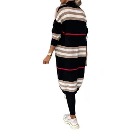 Print Long Cardigan For Women 2025 New Autumn Winter Clothes Knit Loose Outerwear Soft Sweater Coat Streetwear Fashion Cover Up