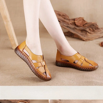 Sandales Femme - Nouveau Design 2026 - Sandales en Cuir de Vachette de Première Qualité