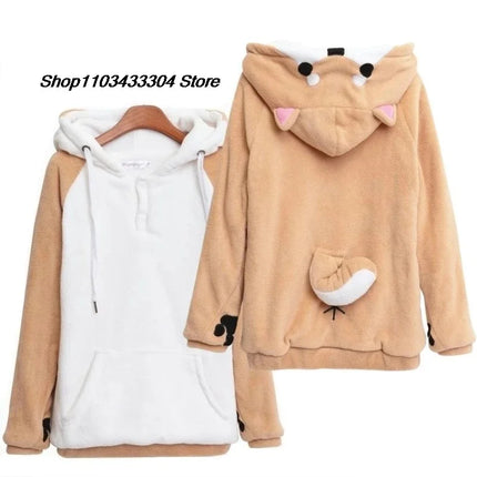 DTR Totoro cosplay sweater Kawaii Hoodie Sweatshirt My Neighbor Coat Fleece Overcoat With Ears Harajuku Cute Jackets ChristmaDTR
