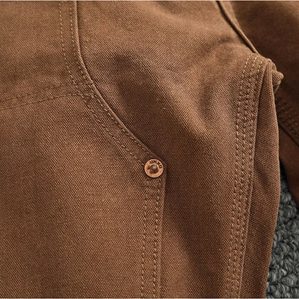 2025 Spring and Autumn New American Retro Heavyweight Patchwork Cargo Pants Men's Fashion Multi-pocket Casual Loose Trousers