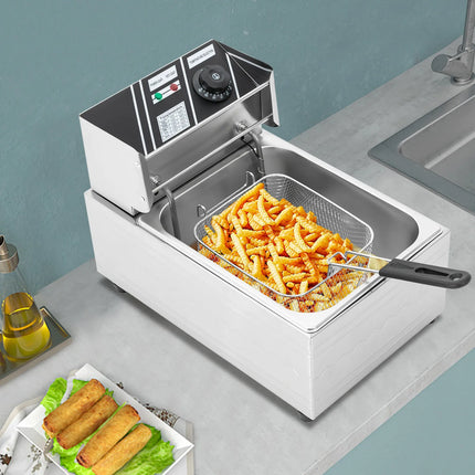 EF-81 220V 2500W Euro Plug 6L Singolo Cilindro Forno per Alimenti Commerciale Friggitrice Per Fare Patatine Pollo Fritto Pollo