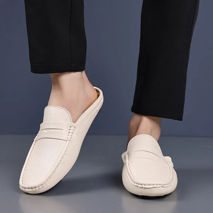 YRZL mocassini estate Slip on mezze scarpe per uomo pantofole in pelle PU Casual traspirante comodi mocassini mocassini scarpe Casual da uomo