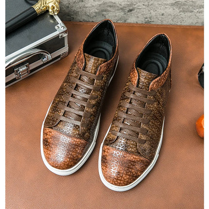High-Quality Men Skateboard Shoes 2025 Fashion Large Size 46 Men's Leather Casual Shoes High Top Print Designer Luxury Shoes Man