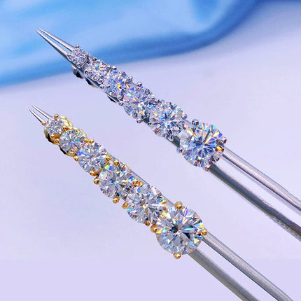 Real 0.1-3CT Test Passed Moissanite Diamond Stud Earrings for Women S925 Silver Platinum Plated Bride Wedding GRA Fine Jewelry PlatiNum