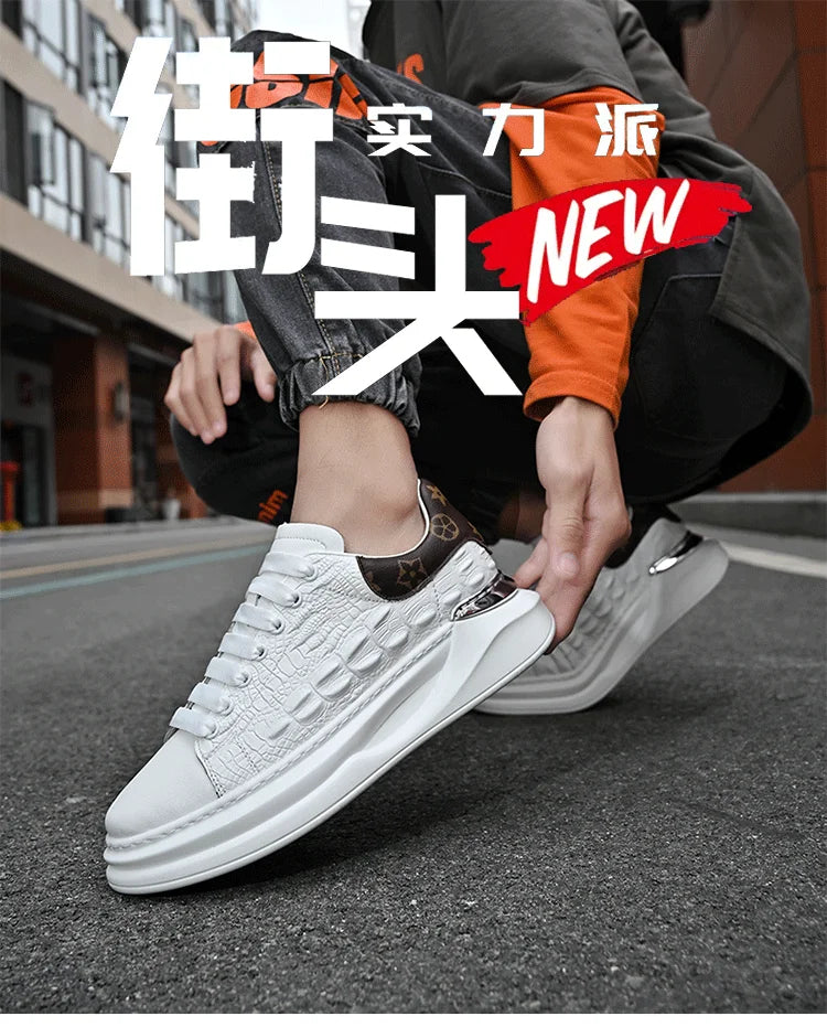 Leather Shoes Men's Skateboard Cricket for Men Sports Running Sneakers Male Luxury Designer Flats Platform