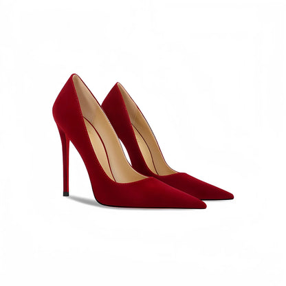 Wine Red High Heels 12cm 10cm 8cm Women Shoes Thin Heels Pointed Head Ladies Pumps Shallow Mouth Stiletto Party Large Size Shoes