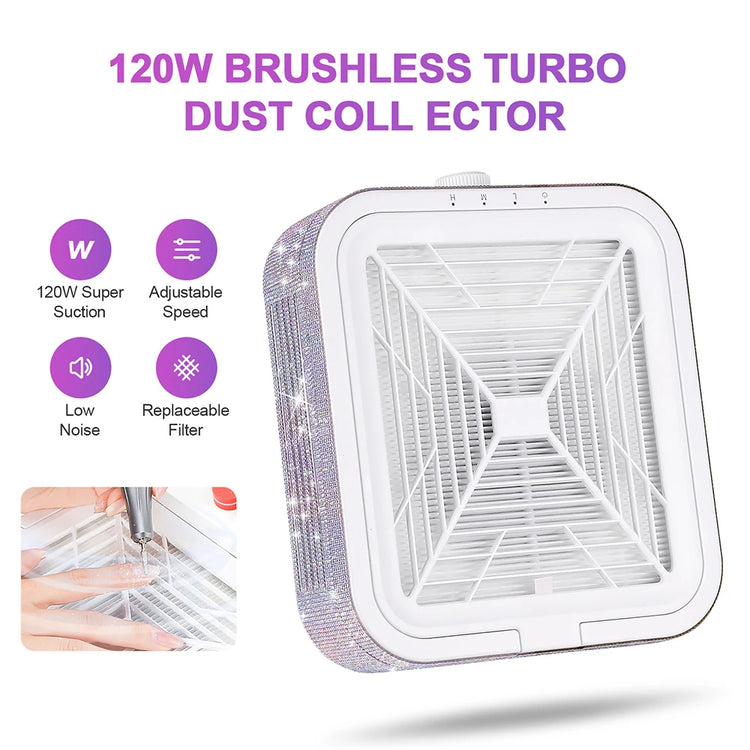 Powerful Nail Dust Collector Vacuum Extractor Manicure Machine With Replaceable Paper Filter Nail Salon Equipment