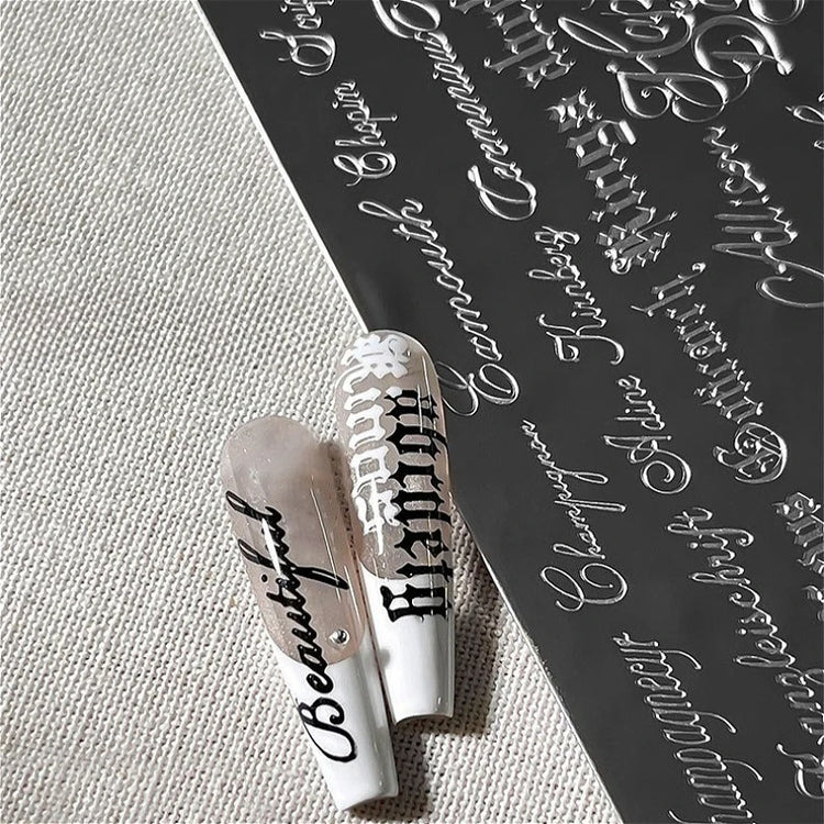 Gothic Letter Nail Art Transfer Printing Steel Plate Nail Art Silicone Stamp Star Heart Dot Bowknot Lace Manicure Tool Templates