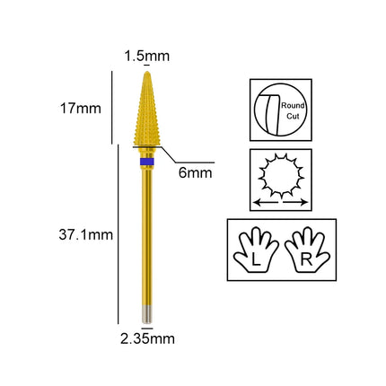 Carbide Large Cone Nail Drill Bits Electric Milling Cutter For Gel Polish Removal Grinding DIY Home Salon Manicure Pedicure Nail Art Accessories Supplies