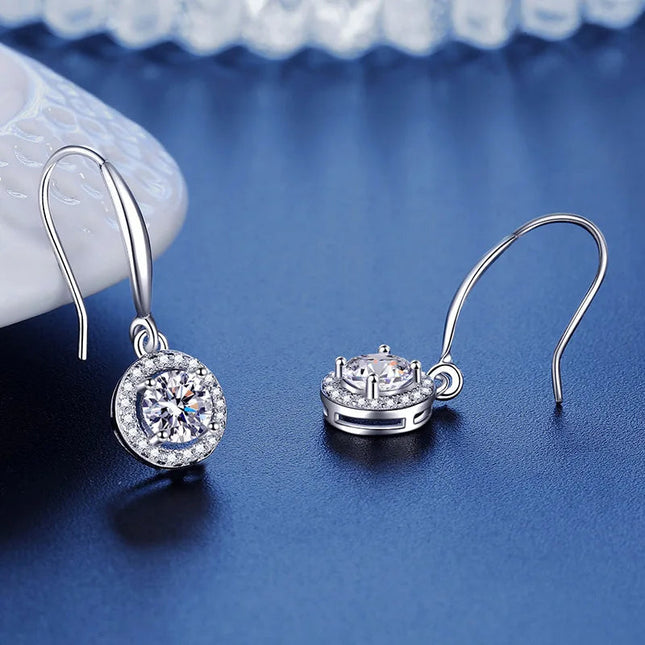 New 925 Sterling Silver Earrings Moissanite for Women Exquisite Luxury Wedding Engagement Jewelry Fashion Gift High Quality PlatiNum