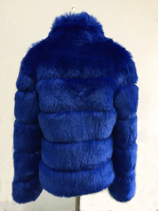 ZADORIN Fashion Thick Warm Winter Coat Woman Luxury Faux Fox Fur Coat Jackets Woman Stand Fur Collar Fake Fur Jacket Outerwears
