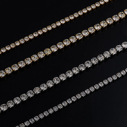 Hot Sale New Style Stainless Steel Charm Shine Zircon Crystal Necklace Link Chain For Women Girls Fashion Jewelry PlatiNum