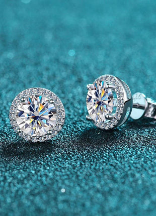 KNOBSPIN 1ct D Color Moissanite Earring For Women Wedding Fine Jewely with GRA 925 Sterling Sliver Plated 18k White Gold Earring PlatiNum