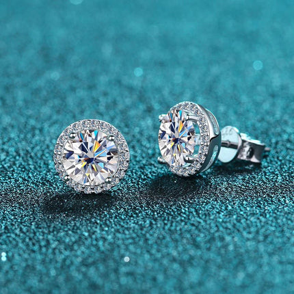 KNOBSPIN 1ct D Color Moissanite Earring For Women Wedding Fine Jewely with GRA 925 Sterling Sliver Plated 18k White Gold Earring PlatiNum