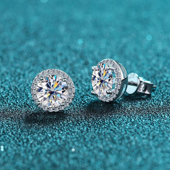 KNOBSPIN 1ct D Color Moissanite Earring For Women Wedding Fine Jewely with GRA 925 Sterling Sliver Plated 18k White Gold Earring PlatiNum