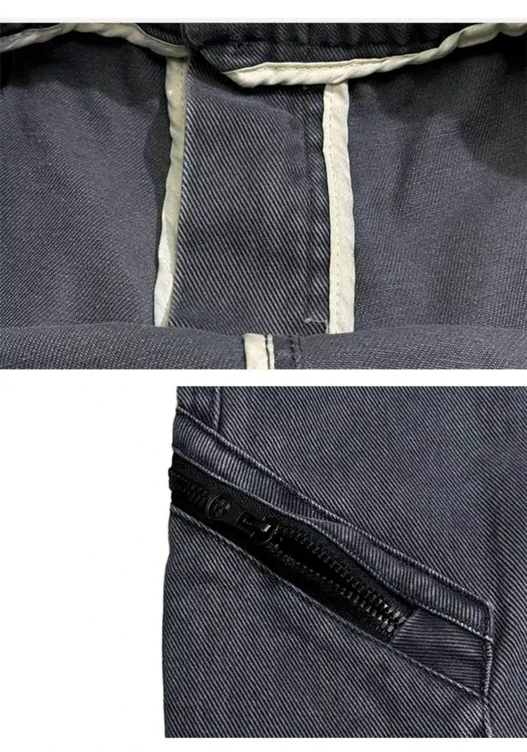 American Streetwear Multi-Pocket Cargo Pants Men High Quality Fashion Baggy Pants Plus Size Black Army Straight-Leg Trousers