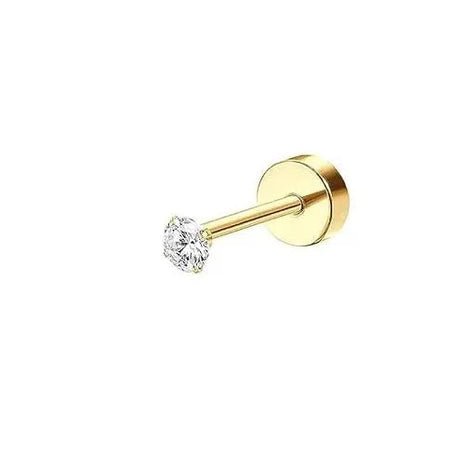 Bobisty 1PC Orecchini con retro piatto per donna Orecchini in acciaio chirurgico ipoallergenico per orecchie sensibili 20G Cartilagine Piccolo cerchio a bottone PlatiNum