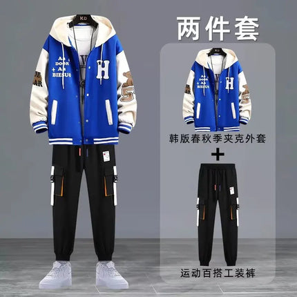 2022 Spring Autumn Men's Sets Print Tracksuit Men 2 Pieces Set Hoodies+Sweatpants Japan Fashion Men Clothing Jogging Sets Men