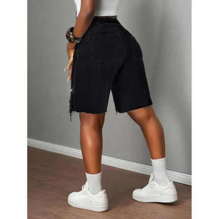 Shorts Female Jeans Jorts New Summer Spring Women Stretch Free Denim Casual Wear Fashion Trendy PlatiNum