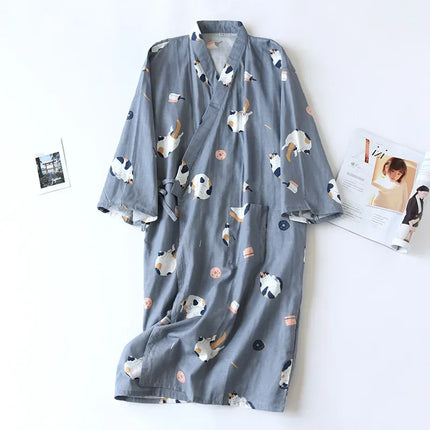 Pigiama kimono in stile giapponese estate nuovo pigiama di garza di cotone 100% camicia da notte da donna SPA yukata homewear pigiama lungo da donna