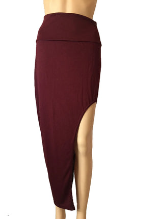 Gonne divise alla moda Gonne lunghe sexy da donna Gonna spaccata laterale aperta Gonna lunga a vita alta con spacco alto Nera