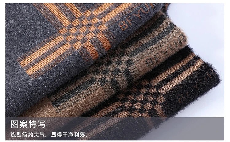 2025 New Winter Fashion Cashmere Sweater Men High Quality Comfortable Mens Sweaters Thick Warm Male Pullover