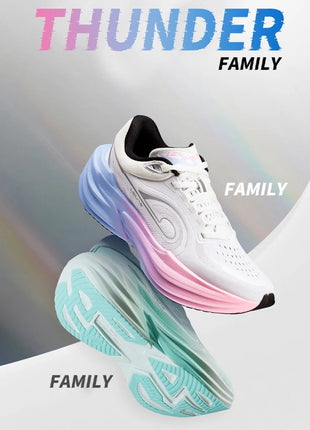 QIAODAN TG1.0 Women's 2026 Marathon Platform Racing Shock Running Shoes Long-distance Soft Rebound Sneakers QDB022253285 PlatiNum