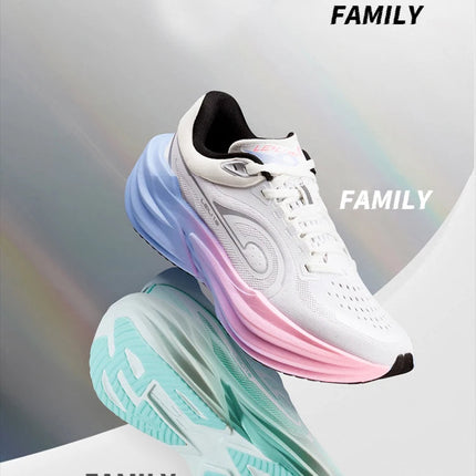QIAODAN TG1.0 Women's 2026 Marathon Platform Racing Shock Running Shoes Long-distance Soft Rebound Sneakers QDB022253285 PlatiNum