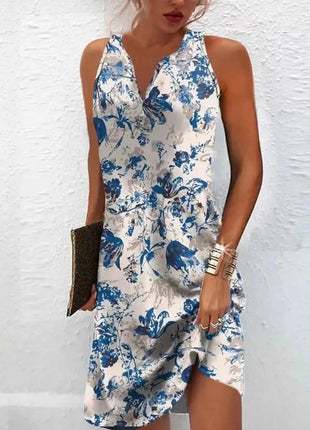 Abiti Estivi da Donna alla Moda, Vestiti Bohémien Senza Maniche, Copricostume con Scollo a V, Abito Copricostume da Spiaggia platinumshop