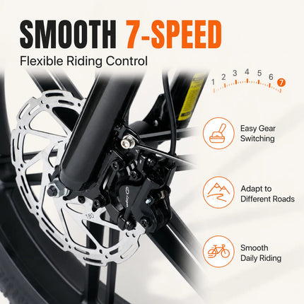 Bicicletta elettrica pieghevole PULUMA FM2.0 con motore da 500W, batteria rimovibile 48V15AH, pneumatici all-terrain da 20*4 pollici, e-bike da montagna per adulti, velocità 25-40km/h, freni a disco idraulici a 7 velocità,