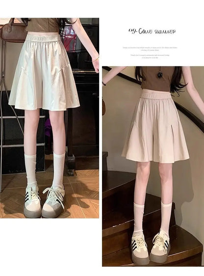 Shorts Womens Woolen High Waist Double Deck Winter Office Lady Mature Classic Elegant Commuter Flannel Warm Formal Workwear