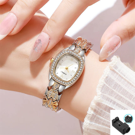 Orologio al quarzo moda donna placcato oro di lusso Semplice cinturino con fibbia di qualità per orologio da lavoro in acciaio inossidabile a forma di botte di Roma platinumshop