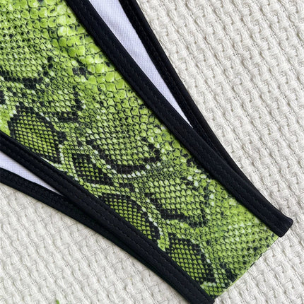Green Snake Bikini Extreme String Monokini Costume da bagno con taglio a gamba alta Donna Beach Outfit Costumi da bagno per le vacanze Costume da bagno Bikini Set PlatiNum