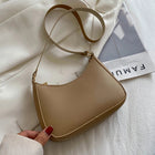 New Women's Fashion Handbags Retro Solid Color PU Leather Shoulder Underarm Bag Casual Women Hobos Handbags sac à main femme PlatiNum