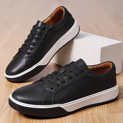 Fashion Wear-resistant Sole Genuine Leather Board Shoes Trend Versatile Walking Shoes 2025New Classic Casual Leather Mens Shoes
