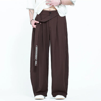 Pantaloni da uomo in stile giapponese con stampa Ukiyo-e, pantaloni comodi e alla moda, pantaloni larghi da uomo, pantaloni casual a gamba dritta da uomo