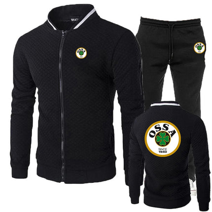 OSSA Logo Classic Retro Motorcycle 2025 Brand Men's Simple Style Sweatshirt Pullover Hoodies Suitable Sports Pants Suits PlatiNum