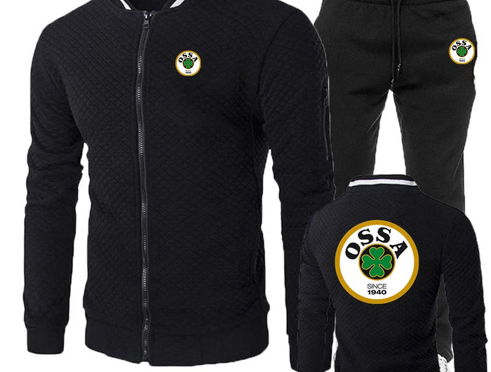 OSSA Logo Classic Retro Motorcycle 2025 Brand Men's Simple Style Sweatshirt Pullover Hoodies Suitable Sports Pants Suits PlatiNum