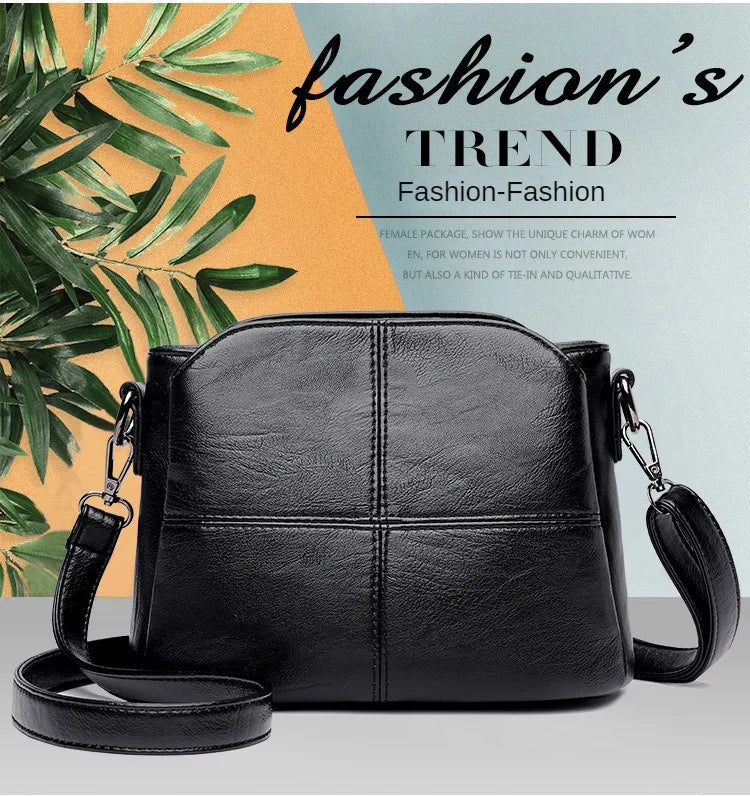 Women's Bags Retro Design Crossbody Bag Trend Quality PU Leather Bucket Shoulder Bags Small Handbags for Women PlatiNum