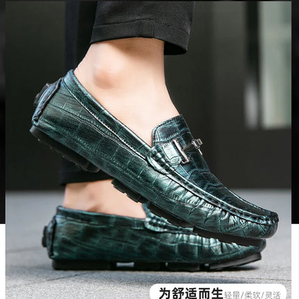 Scarpe Casual da Uomo, Mocassini con Finiture Metalliche, Comodi e Morbidi Slip-on per Adulti